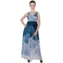 Blue ocean waves Empire Waist Velour Maxi Dress View1