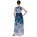 Blue ocean waves Empire Waist Velour Maxi Dress View2