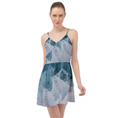 Blue Ocean Waves Summer Time Chiffon Dress by goljakoff