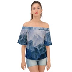 Blue Mountain Off Shoulder Short Sleeve Top by goljakoff