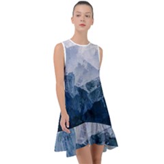 Blue Mountain Frill Swing Dress by goljakoff