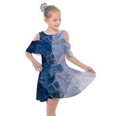 Blue Waves Kids  Shoulder Cutout Chiffon Dress by goljakoff
