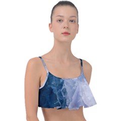 Blue waves Frill Bikini Top