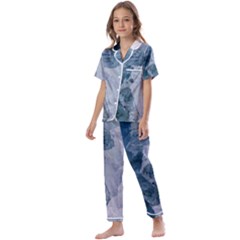 Blue Waves Kids  Satin Short Sleeve Pajamas Set by goljakoff