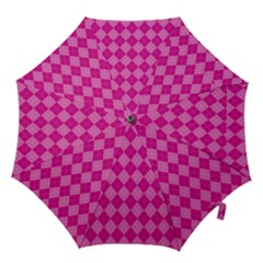 Pink Diamond Pattern Hook Handle Umbrellas (large) by ArtsyWishy