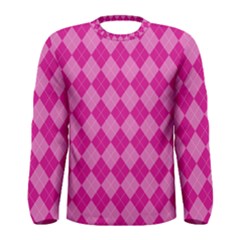 Pink Diamond Pattern Men s Long Sleeve Tee by ArtsyWishy