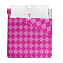 Pink Diamond Pattern Duvet Cover Double Side (full/ Double Size) by ArtsyWishy