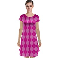 Pink Diamond Pattern Cap Sleeve Nightdress