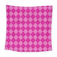 Pink Diamond Pattern Square Tapestry (large) by ArtsyWishy