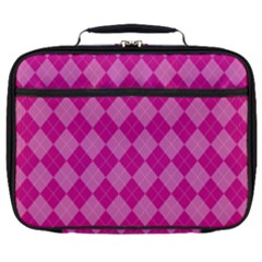 Pink Diamond Pattern Full Print Lunch Bag by ArtsyWishy