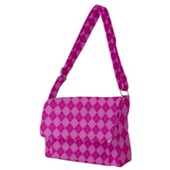 Pink Diamond Pattern Full Print Messenger Bag (m) by ArtsyWishy