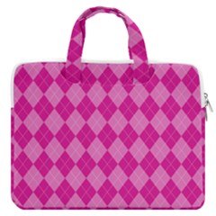 Pink Diamond Pattern Double Pocket Laptop Bag by ArtsyWishy