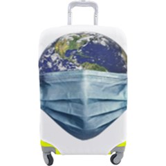 Earth With Face Mask Pandemic Concept Luggage Cover (large) by dflcprintsclothing