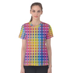 Digital Paper Stripes Rainbow Colors Women s Cotton Tee