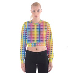 Digital Paper Stripes Rainbow Colors Cropped Sweatshirt