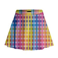 Digital Paper Stripes Rainbow Colors Mini Flare Skirt