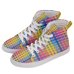 Digital Paper Stripes Rainbow Colors Men s Hi-top Skate Sneakers by HermanTelo