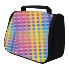 Digital Paper Stripes Rainbow Colors Full Print Travel Pouch (small) by HermanTelo