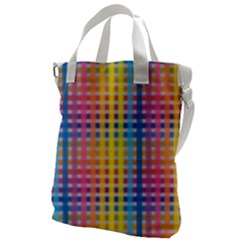 Digital Paper Stripes Rainbow Colors Canvas Messenger Bag