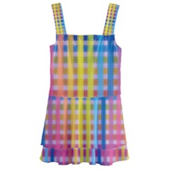 Digital Paper Stripes Rainbow Colors Kids  Layered Skirt Swimsuit by HermanTelo
