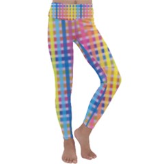 Digital Paper Stripes Rainbow Colors Kids  Lightweight Velour Classic Yoga Leggings