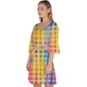 Digital Paper Stripes Rainbow Colors Velour Kimono Dress View2