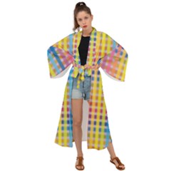 Digital Paper Stripes Rainbow Colors Maxi Kimono
