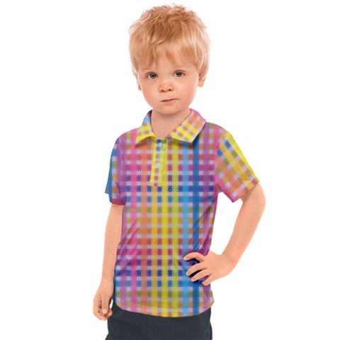 Digital Paper Stripes Rainbow Colors Kids  Polo Tee by HermanTelo