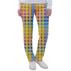 Digital Paper Stripes Rainbow Colors Women s Casual Pants