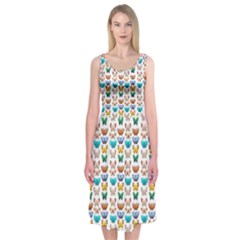 Butterfly Digital Paper Lace Midi Sleeveless Dress by Mariart