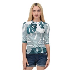 Monstera Leaves Background Quarter Sleeve Raglan Tee