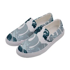 Monstera Leaves Background Women s Canvas Slip Ons