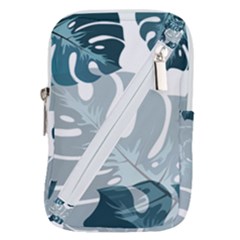 Monstera Leaves Background Belt Pouch Bag (Small)