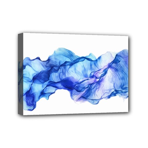 Blue Smoke Mini Canvas 7  X 5  (stretched) by goljakoff