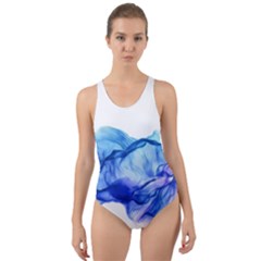 Blue Smoke Cut-out Back One Piece Swimsuit by goljakoff