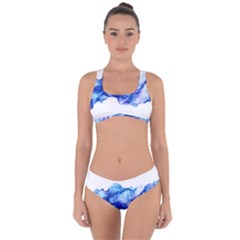 Blue Smoke Criss Cross Bikini Set by goljakoff