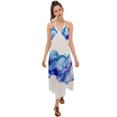 Blue Smoke Halter Tie Back Dress  by goljakoff