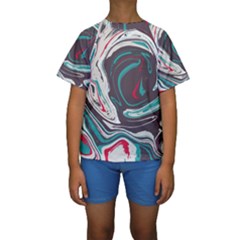 Vector Vivid Marble Pattern 1 Kids  Short Sleeve Swimwear by goljakoff