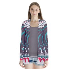 Vector Vivid Marble Pattern 1 Drape Collar Cardigan by goljakoff