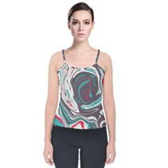 Vector Vivid Marble Pattern 1 Velvet Spaghetti Strap Top by goljakoff