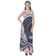 Vector Vivid Marble Pattern 1 Sleeveless Velour Maxi Dress by goljakoff
