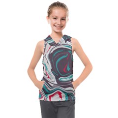 Vector Vivid Marble Pattern 1 Kids  Sleeveless Hoodie by goljakoff