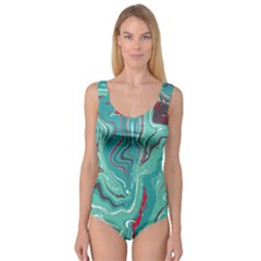 Green Vivid Marble Pattern 2 Princess Tank Leotard  by goljakoff