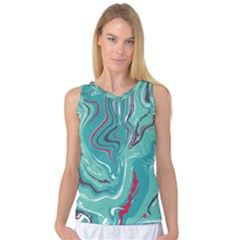 Green Vivid Marble Pattern 2 Women s Basketball Tank Top by goljakoff