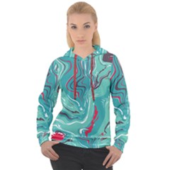 Green Vivid Marble Pattern 2 Women s Overhead Hoodie by goljakoff