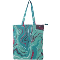 Green Vivid Marble Pattern 2 Double Zip Up Tote Bag by goljakoff