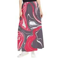 Red Vivid Marble Pattern 3 Maxi Chiffon Skirt by goljakoff