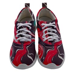 Red Vivid Marble Pattern 3 Athletic Shoes by goljakoff