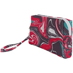 Red Vivid Marble Pattern 3 Wristlet Pouch Bag (small)