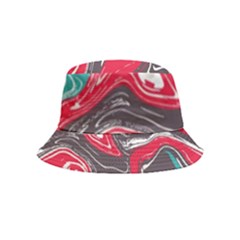 Red Vivid Marble Pattern 3 Bucket Hat (kids) by goljakoff